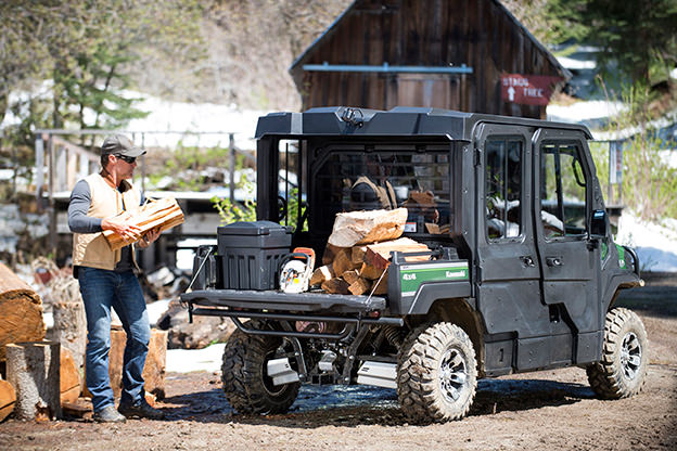 UTV hauling wood