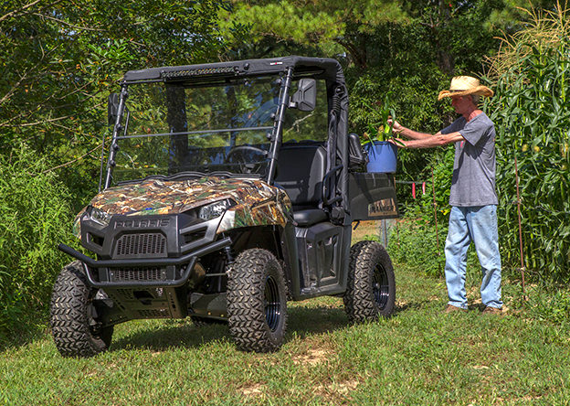 harvesting into the UTV