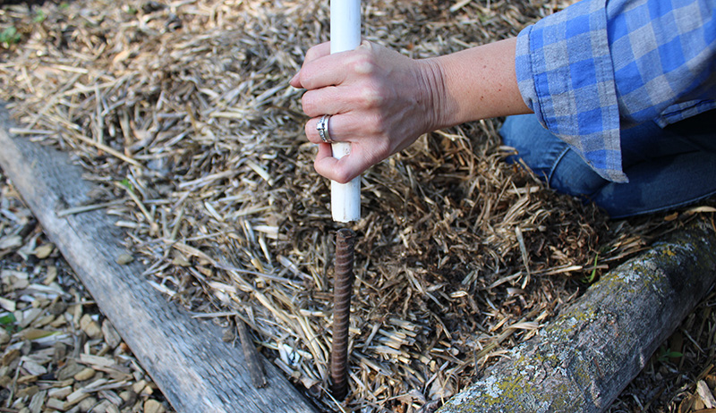 PVC slids over rebar keeping it in place