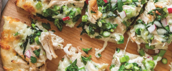 Chicken Spring Vegetable Flatbread Recipe